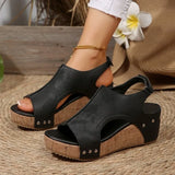 Slopes And Cool Slippers 2025 Summer New Retro Thick-Sed Fish Mouth Roman Sandals Women's Loose Cake Thick