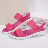 New Spring And Summer Ladies Large-Size Solid Round Head Cake Thick-Soled Women's Sandals Buckle Fish Mouth Women's