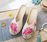 Zingj High Heel Hot Diamond Women's Cloth Shoes Summer Linen Embroidery Ethnic Wind Outside Wear Cool