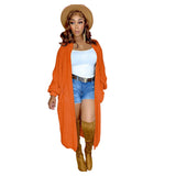 Zingj New Women's Pure Color Casual Sweater Cardigan Long