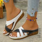 Asia's New Color-Stinged Toe Thick-Bottom Slippers Women's Slope And Car Sewing Light Beach Cold
