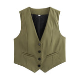 Color Y2K2025 Summer Leisure Repair Vest Sleeveless Vest Short Blouse Women