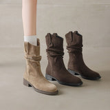New Pile Boots Children 2025 Autumn New Retro Maillard West Cowboy Short
