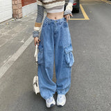 High Street Pocket Baggy Cargo Jeans-Outfit