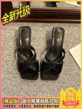 Slope And High-Heever Slippers Women Summer Wear 2025 New Dress Fairy Wind Coarse And Cold