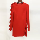Early Autumn New Star Fashion Personality Asymmetric Hollow Bow