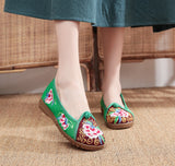 Zingj Shoes Ox Tendon Bottom Big Head Shoes Mother Grandma Shoes A Foot Pedal Cloth Shoe Women's Single Shoes Embroidered