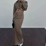 High Split Flower Maxi Skirt- Outfit