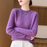 Girl Feeling Jasmine Sweater Knitted Retro Collar Top Autumn And Winter Thick Bottom Shirt