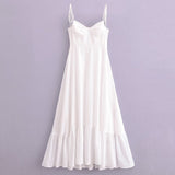 New Women's Fashion Folding Layer Decoration Of The Silk Sleeveless Sleeved Dress Is