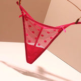Transparent Thong Lady Sexy Double Bow 2025 New One-Line Hot Low-Waisted