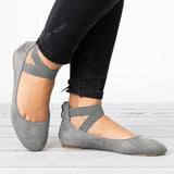 New Shallow Mouth Loosened With Round Head Women's Shoes Flat And Dancing Mom Single Shoe
