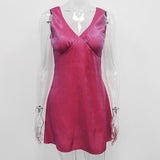 Fashion Clubwear Sexy Cami Mini Dress For Women Sleeveless Lace Up Summer Minimalist Casual V-Neck Basis Vestidos