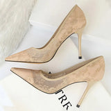 Shoes Mesh Hollow Lace Woman Pumps 2022 Spring Women Heels Sexy Party Shoes Thin Stiletto Heels Women Shoes 6