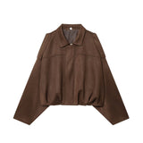 Spring And Autumn Pilot Jacket Bat Sleeve Zipper Loose Tuff-Sense Coat Women's Casual Jacket