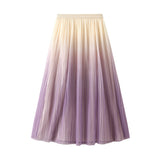 Temperament Gradually Faded Half-Body Dress 2025 Spring And Summer New Light Luxury High-Waist A Skirt