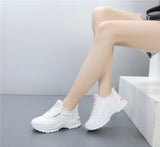 Women's Lequint Small White Shoes Women 2025 Spring And Autumn Breathable New Korean Version Of High-Heeled Tourism Shoes Flat Running