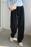 Pants Women Various Lengths All-match Spring Loose Empire Ins Simple College Mujer Solid Trousers Baggy Fashion