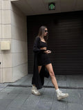 Wind Loose Long Open Shirt Plus Short Half-Dress Suit Women's Sling Vest Short Skirt