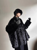 Cloud Stone Fox Thick Warm Bat Sleeve Fur One-Piece Shawl Woman Lazy Smooth And Environmentally Friendly