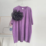 Summer New Hot Water Washing Wax Dye Faded Short-Sleeved Street Style To Make Old Cotton T-Shirt