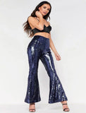 Sexy Nightclub Multi-color Sequins Flared