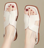Brown Low-Heeled Toe Sandals Women In The Spring And Summer Of 2025 New Fashion Large-Size Flat Bottom Casual Roman