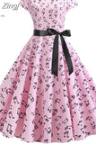 Polka Dot Print Women Summer Dress Vintage Swing Rockabilly Robe Femme Elegant Party