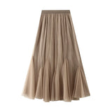 Autumn Vintage Fall Dress Slim Swing Fishtail Skirt Women Fashion A Word Morphine Half Dress