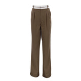 Zingj 2023 New Solid Color Fashion Show Thin Casual Pants Niche Design Sense Drag Floor Suit Pants-Outfit