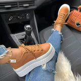 Single Shoe Thick Soles With Small White Shoes Women's Loose Cream Soles Sports Style Pure Color Board Shoes