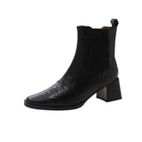 Women 2025 Autumn And Winter New Square Head Rough With Chinese And Korean Version Of The Sleeves Martin Commuted Chelsea