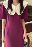 Fashion New Summer Woman Ruffes Dress Casual A-line Office Elegant Ladies Womens Black Dresses Modis Pullover Long