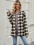 Sales Explosion 2025 Autumn Thousand Bird Plaid Plaid Long-Sleeved Shirt Women's