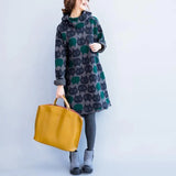 Cat Hoodie Dress 2023 Autumn Winter Kawaii Cartoon Women Vintage Long Hooded Dresses Velvet Thick Print