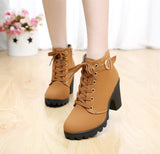 Boots Women's New High Heel Water Station Women's Shoes In The Autumn And Winter 2025 Martin Boots Round Head And Women's Single Boots