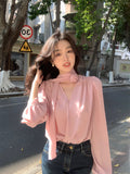 Xixi 2025 New Korean Version Of The Rose Vertede Temperament Long-Sleeved Shirt Women's Professional Top Tide