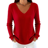 Sheintemu Autumn And Winter Long Sleeve V. Collar Pit Sweater New