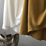 Casual Loose Satin Silk Blouses Women 2023 Autumn Casual Office Long Sleeve Shirt Fashion Turn-down Collar Women Tops
