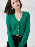 Zingj New Spring And Fall Thin Knit Women's Cardigan Long Sleeve V Neck Short Sweater Small Shawl Coat Jacket-Outfit