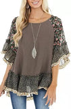 Spring And Summer Women's Bat Sleeves Colored Leopard Colored Leopard Prints In-Sleeve