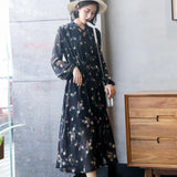 Chiffon Dress Spring And Autumn Dress 2025 New Female Waists Show Thin Temperament Long Sleeves And Rolls Of The Long-Folded Long