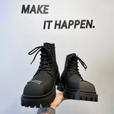 Zingj New Square Casual Men's Hairstylist British Black Fashion Boots