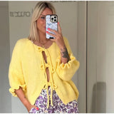 Women's Explosive Flower Long-Sleeved Knitted Cardigan