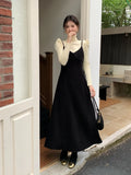 Xixi 2025 Autumn And Winter New Korean Version Of Temperament With Velvet Sling Dress Hanging Dress Hanging Dress