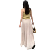 Summer French Retro Romantic Super Fairy Hundred Folded High-Rise Half-Senior Skirt Elegant High-End Long Umbrella