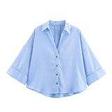 New Women's Fashion Set Simple Linen-Blend Long-Sleeved