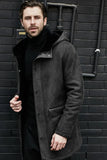 Long Jacket Fur One-Piece Velvet Jacket Multi-Grain Hooded Men's