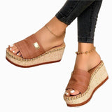 Women's Shoes Factory Price Sales High Heel Slope And Rubber One-Character Flattening Women Cool Tow And