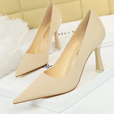 Shoes Fashion Women Pumps Pointed Toe Kitten Heels Stone Pattern High Heels Women Career Office Shoes Plus Size 42